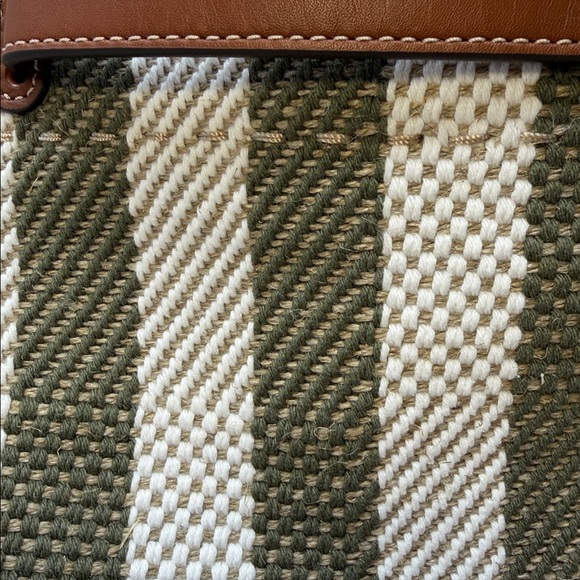 Tory Burch Lee Radziwill NWT Striped Cotton and Linen Twill Double Bag - Picture 9 of 16